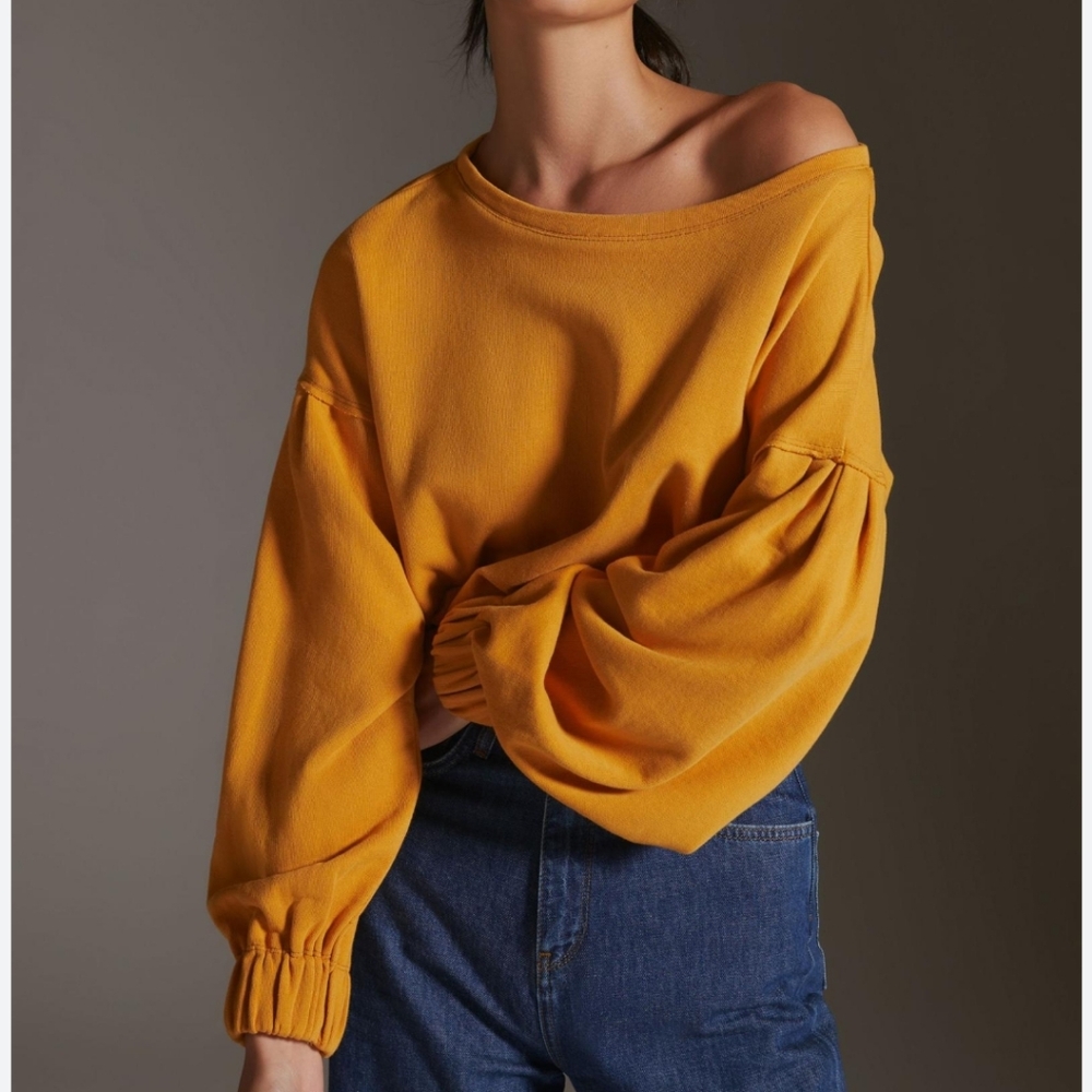 Anthropologie Puff Sleeve Sweatshirt